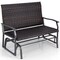 Costway 2-Person Outdoor Swing Glider Bench with Quick Dry Foam Seat & Heavy-Duty Metal Gliding Arms All Weather